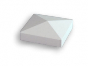 Pfostenkappe pyramidal weiß